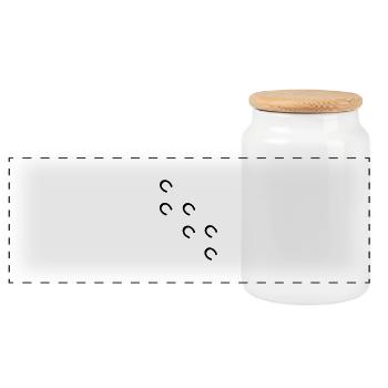 mark_horse_4 - Panoramic Cookie Jar with Wooden Lid - white - Front