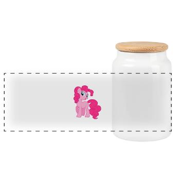 Funny pony - Panoramic Cookie Jar with Wooden Lid - white - Front