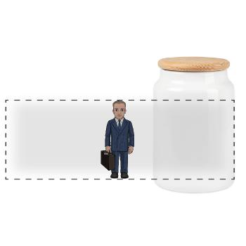 Dag Hammarskjöld - Panorama Keksdose mit Holzdeckel - Weiß - Vorne