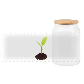 scion Illustration - Boîte à biscuits avec couvercle en bois - blanc - Devant