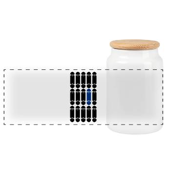 One Board in Blue - Panorama Keksdose mit Holzdeckel - Weiß - Vorne