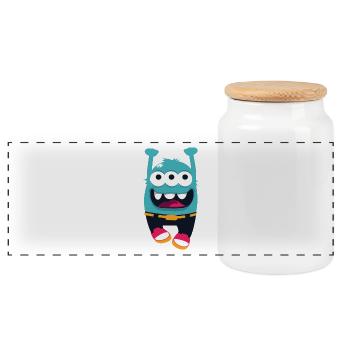 Monster whirlwind - Panoramic Cookie Jar with Wooden Lid - white - Front