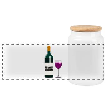 Wein - Panorama Keksdose mit Holzdeckel - Weiß - Vorne