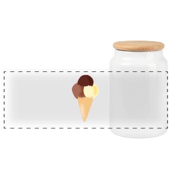eis eiscreme restaurant ice cream sundae32 - Panorama Keksdose mit Holzdeckel - Weiß - Vorne