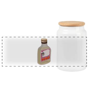 Vodka bottle - Panoramic Cookie Jar with Wooden Lid - white - Front