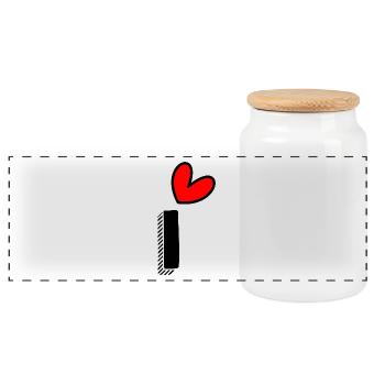 1 YEAR. 1st BIRTHDAY. BIRTHDAY 1 YEAR. 1. ONE - Panoramic Cookie Jar with Wooden Lid - white - Front