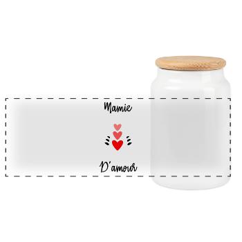 NOËL. ANNEE. ANNIVERSAIRE. RETRAITE. PAPA. MAMAM. - Boîte à biscuits avec couvercle en bois - blanc - Devant