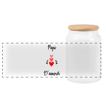 NOËL. ANNEE. ANNIVERSAIRE. RETRAITE. PAPA. MAMAM. - Boîte à biscuits avec couvercle en bois - blanc - Devant