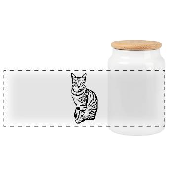 Katze Kätzchen Tigerkatze Katzenshirt Geschenk - Panorama Keksdose mit Holzdeckel - Weiß - Vorne