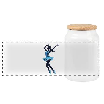 Black and White Ballet Dancer Illustration - Sport - Panorama Keksdose mit Holzdeckel - Weiß - Vorne