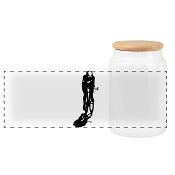 rennrad_6 - Panoramic Cookie Jar with Wooden Lid - white - Front