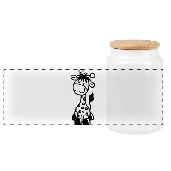 Kleine Giraffe - Panorama Keksdose mit Holzdeckel - Weiß - Vorne