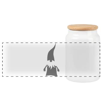 Elves Forest Beard Scandinavian Christmas Children - Panoramic Cookie Jar with Wooden Lid - white - Front
