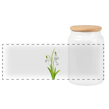 Les perce-neige comme de belles fleurs printanières - Boîte à biscuits avec couvercle en bois - blanc - Devant