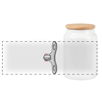 Wind me up - Panoramic Cookie Jar with Wooden Lid - white - Front