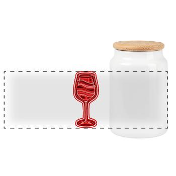 Rotwein Weinglas Wein - Panorama Keksdose mit Holzdeckel - Weiß - Vorne