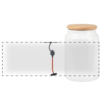 Skiing button lift - Panoramic Cookie Jar with Wooden Lid - white - Front