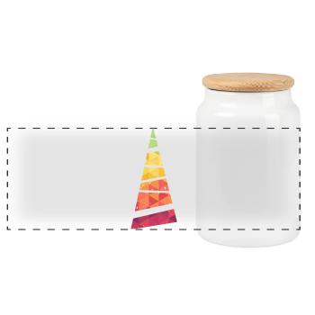 Christmas Tree - Weihnachtsbaum - Weihnachten - Panoramic Cookie Jar with Wooden Lid - white - Front
