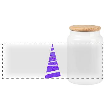 Christmas Tree - Weihnachtsbaum - Weihnachten - Panoramic Cookie Jar with Wooden Lid - white - Front