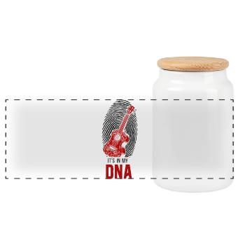 Empreinte digitale dans l’ukulélé hawaïen - Boîte à biscuits avec couvercle en bois - blanc - Devant