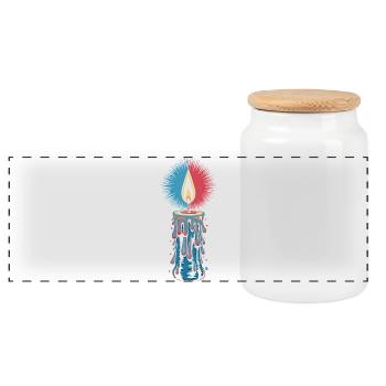 Faith Light Candle Retro Spirit Design - Boîte à biscuits avec couvercle en bois - blanc - Devant