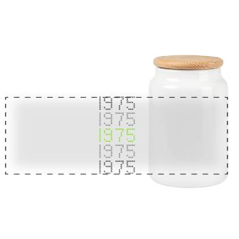 Style 1975 - Panoramic Cookie Jar with Wooden Lid - white - Front