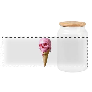 Art de crâne rose sur glace - Boîte à biscuits avec couvercle en bois - blanc - Devant