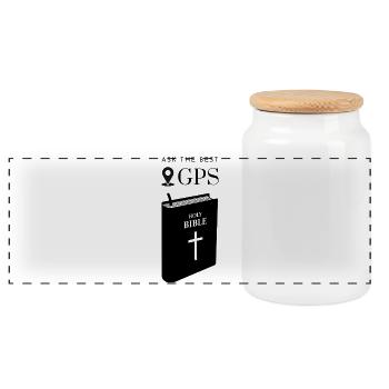 Le meilleur système de navigation est la Bible - Boîte à biscuits avec couvercle en bois - blanc - Devant