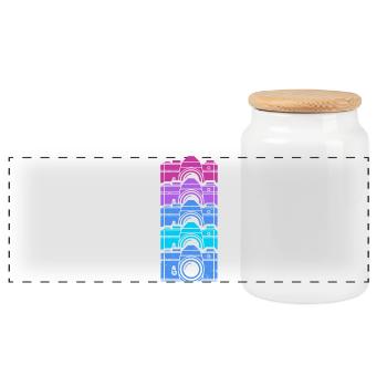 Retro Photography Vintage Camera Photographer - Panoramic Cookie Jar with Wooden Lid - white - Front