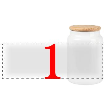 1. 1 year. 1st ANNIVERSARY. 1 YEAR ANNIVERSARY - Panoramic Cookie Jar with Wooden Lid - white - Front