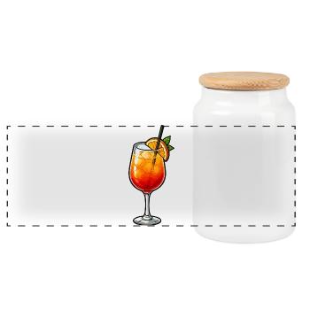 Sommer-Cocktail  - Panorama Keksdose mit Holzdeckel - Weiß - Vorne