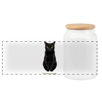 Ich habe genug Katze gesehen - Panorama Keksdose mit Holzdeckel - Weiß - Vorne