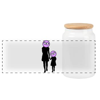 Familie Silhouette Liebe Kinder Eltern Mama Papa - Panorama Keksdose mit Holzdeckel - Weiß - Vorne