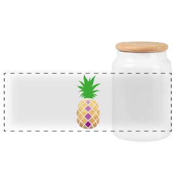 Décoration à l’ananas Fête exotique d’été Tropical Fun - Boîte à biscuits avec couvercle en bois - blanc - Devant