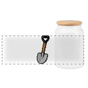 Pixel Shovel - Panoramic Cookie Jar with Wooden Lid - white - Front