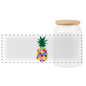 Fête d’été colorée Ananas Couleur exotique de vacances - Boîte à biscuits avec couvercle en bois - blanc - Devant