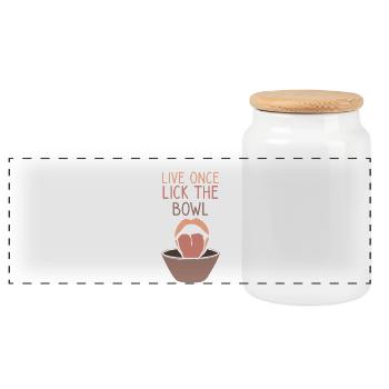 Cake Baking Pastry Chef Cake Baker - Panoramic Cookie Jar with Wooden Lid - white - Front