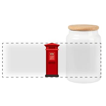 Post Box - Panoramic Cookie Jar with Wooden Lid - white - Front