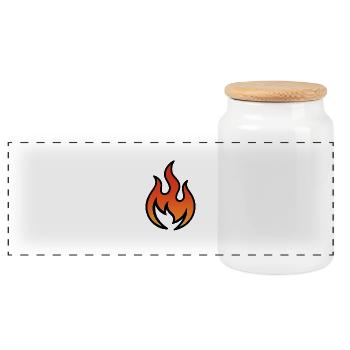 Flame Fiery Gradient Warm - Panoramic Cookie Jar with Wooden Lid - white - Front