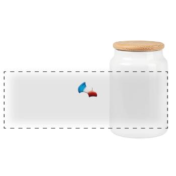 coq - Boîte à biscuits avec couvercle en bois - blanc - Devant