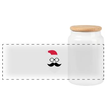 Hipster Santa Claus - Boîte à biscuits avec couvercle en bois - blanc - Devant