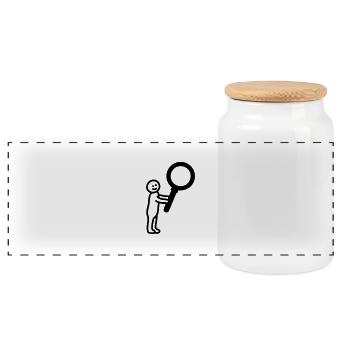 Males Lupe - Line - Panoramic Cookie Jar with Wooden Lid - white - Front