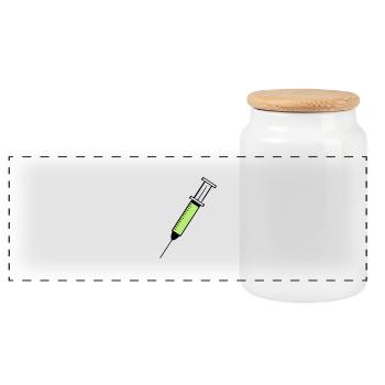 syringe - Panorama Keksdose mit Holzdeckel - Weiß - Vorne