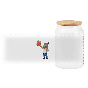 Birthday Boy - Panoramic Cookie Jar with Wooden Lid - white - Front