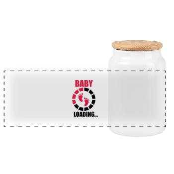 Baby loading - Boîte à biscuits avec couvercle en bois - blanc - Devant