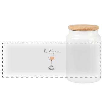 La vie en rosé - Boîte à biscuits avec couvercle en bois - blanc - Devant