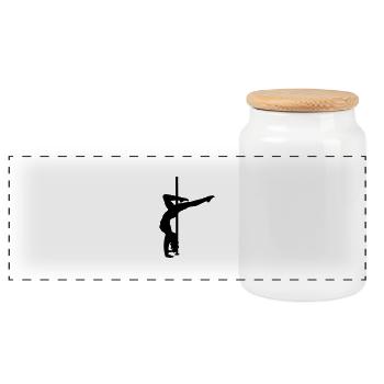 Pole dance - handstand - Panoramic Cookie Jar with Wooden Lid - white - Front