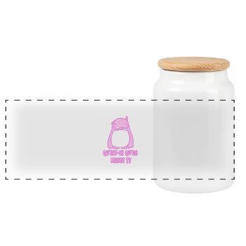 manger ! - Boîte à biscuits avec couvercle en bois - blanc - Devant