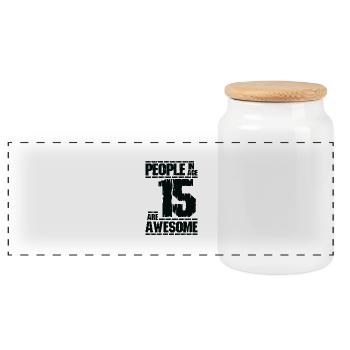 PEOPLE IN AGE 15 ARE AWESOME - Panoramic Cookie Jar with Wooden Lid - white - Front