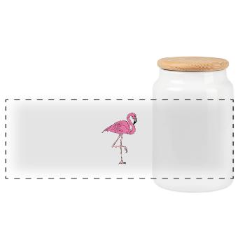 FLAMANT - Boîte à biscuits avec couvercle en bois - blanc - Devant